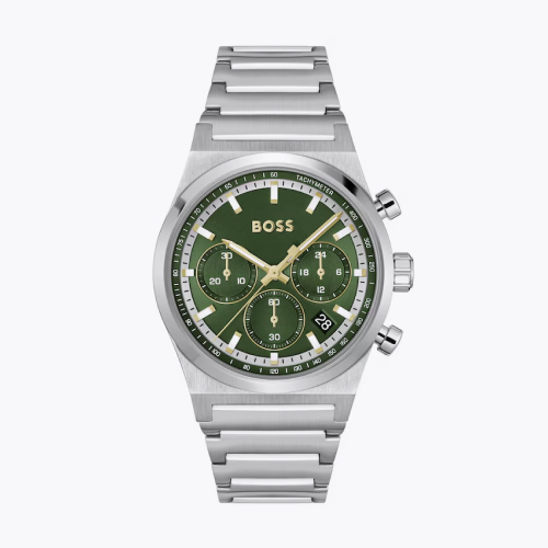 BOSS Candor 41mm Chronograph Dark Green Dial & Stainless Steel Watch