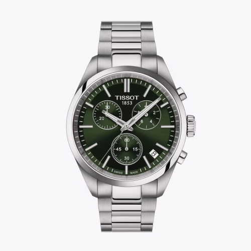 Tissot PR 100 Men's Chronograph Green Dial & Stainless Steel Watch