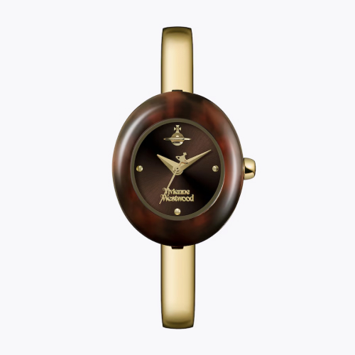 Vivienne Westwood Audley Women's Dark Brown Dial Stainless Steel Bangle Watch