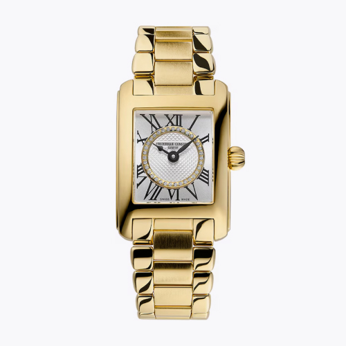 Frederique Constant Carree Diamond Dial & Gold Tone Stainless Steel Watch