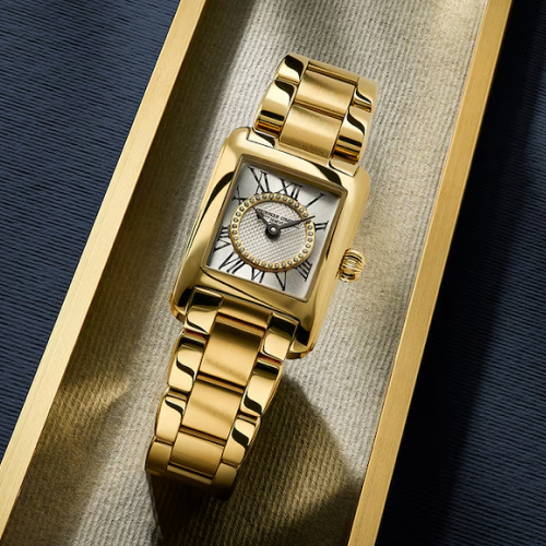 Frederique Constant Carree Diamond Dial & Gold Tone Stainless Steel Watch