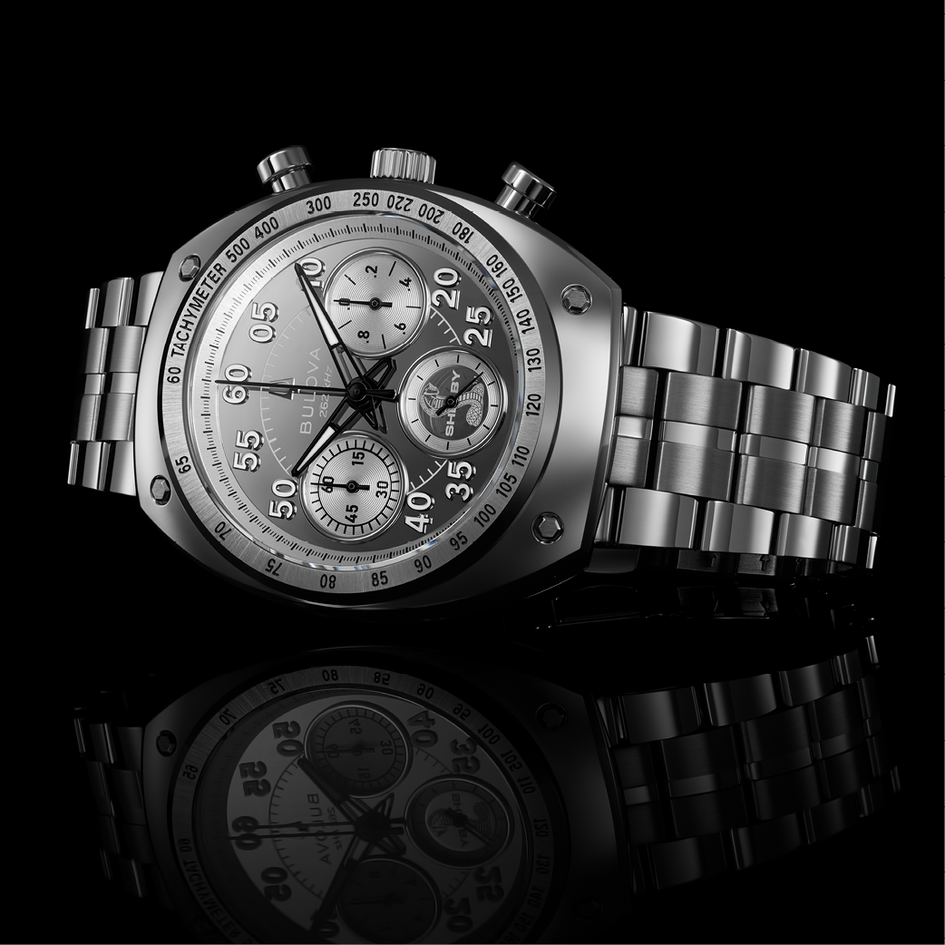 Bulova Men's Shelby Racer Silver Tone Dial & Split Finish Stainless Steel Limited Edition Watch