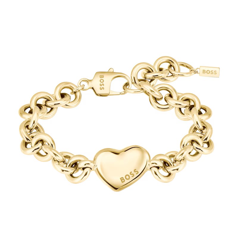 BOSS Honey Love Women's Gold Tone IP Heart Bracelet