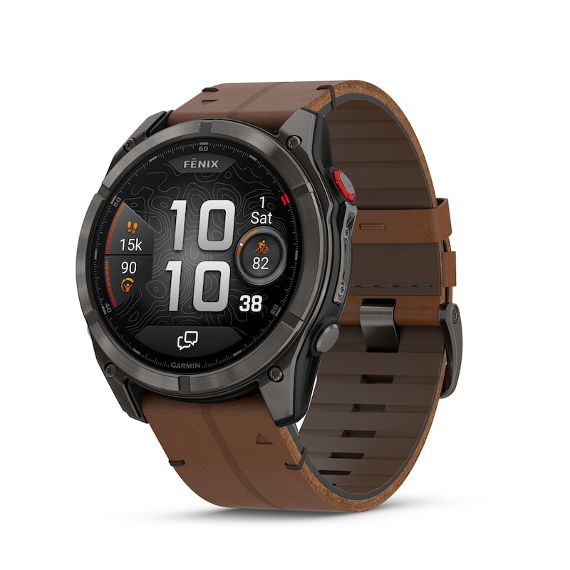 fēnix® 8 Pro, 51mm AMOLED Carbon Grey DLC Titanium & Leather Smartwatch