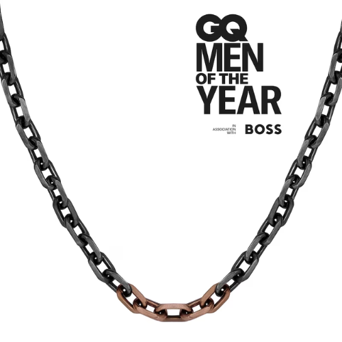 BOSS GQ Kane Black IP Stainless Steel Chain Necklace