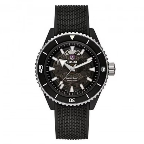 Rado Captain Cook Men's Black Rubber Strap Watch