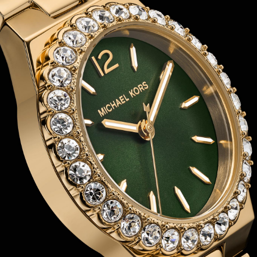Michael Kors Lennox Ladies' Green Dial & Gold Tone Stainless Steel Bracelet Watch