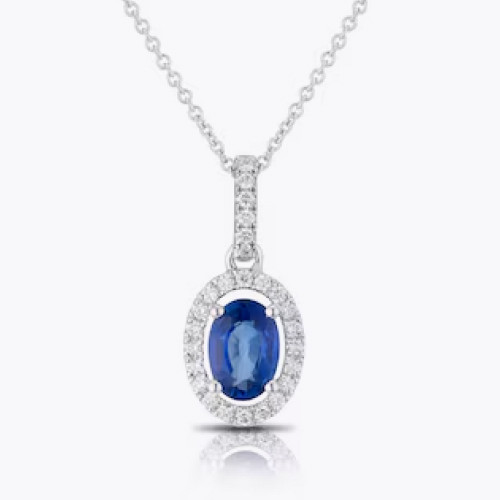 Le Vian 14ct White Gold Diamond & Sapphire Pendant