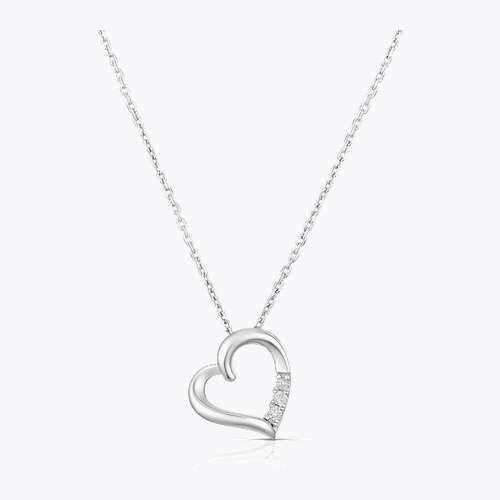 Sterling Silver Diamond Heart Pendant