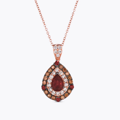 Le Vian 14ct Rose Gold 0.58ct Diamond Garnet Pendant