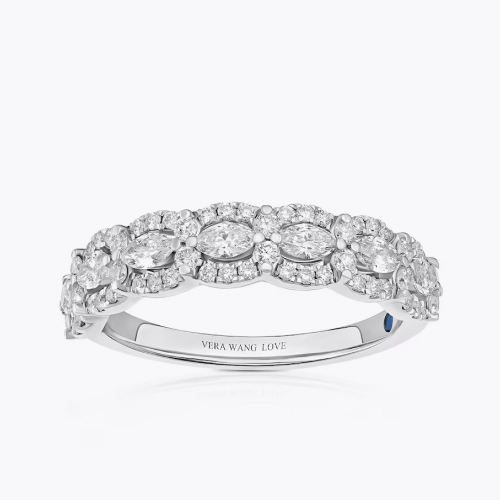 Vera Wang Platinum Marquise & Round Eternity 0.75ct Diamond Ring