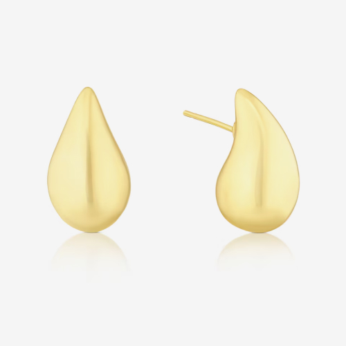18ct Yellow Gold Organic Shape Stud Earrings