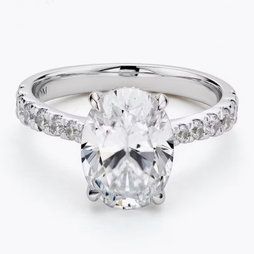 BLOOM 14ct White Gold 3ct Lab Grown Diamond Oval Solitaire Ring