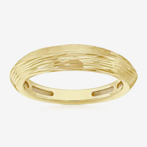 9ct Yellow Gold Textured Knife Edge Ring