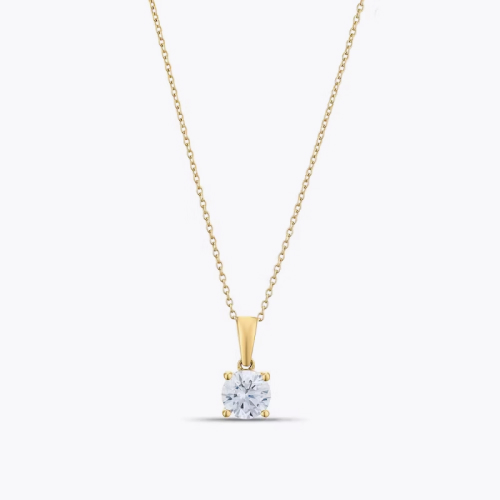 BLOOM 9ct Yellow Gold 1ct Lab Grown Diamond Solitaire Pendant Necklace