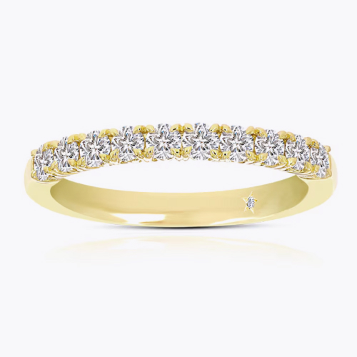 Leonardo Da Vinci Cut 18ct Yellow Gold Claw Set Eternity 0.50ct Diamond Ring