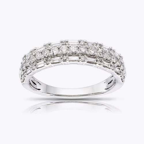 Platinum Three Row Eternity 0.70ct Diamond Ring