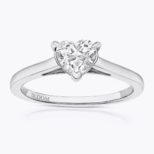 BLOOM Florence Platinum 1ct Lab Grown Diamond Heart Solitaire Ring