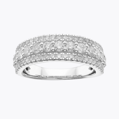 18ct White Gold 1ct Diamond Triple Row Eternity Ring