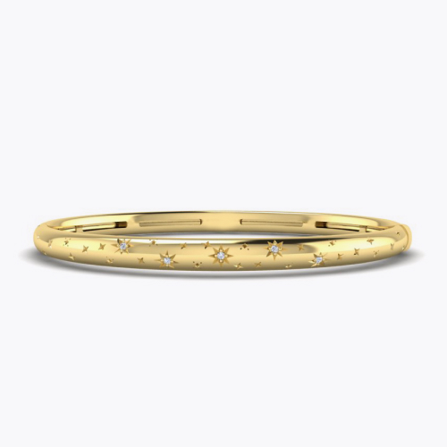 KLEORA AURORA Modern Electrum™ Diamond Star Burst Bangle