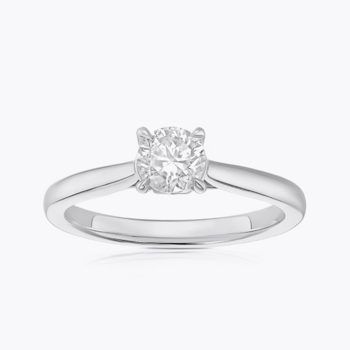Engagement Ring Platinum Round Cut Solitaire 0.50ct Diamond Ring
