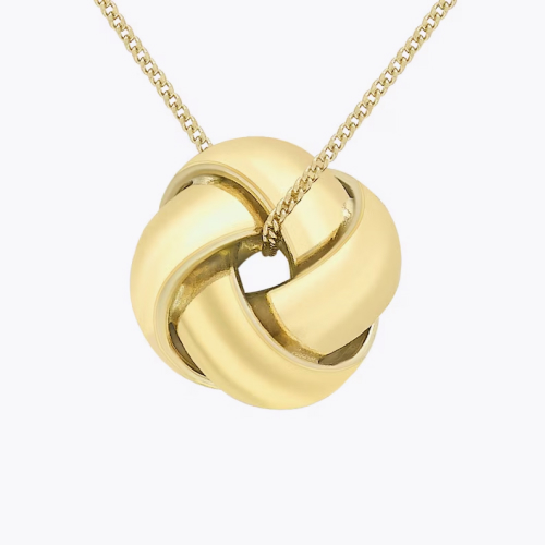 9ct Yellow Gold 18 Knot Pendant Necklace