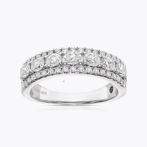 Vera Wang Platinum Oval Eternity 0.95ct Diamond Ring