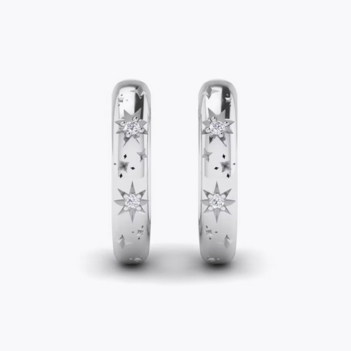KLEORA Pure Modern Electrum™ Diamond Star Burst Hoop Earrings KLEORA Pure Modern Electrum™ Diamond Star Burst Hoop Earrings