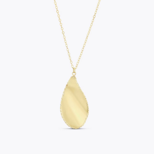 9ct Yellow Gold Organic Leaf Pendant