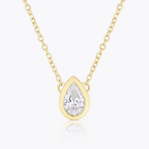 BLOOM Seville 14ct Yellow Gold Seamless 0.30ct Lab Grown Diamond Pear Pendant