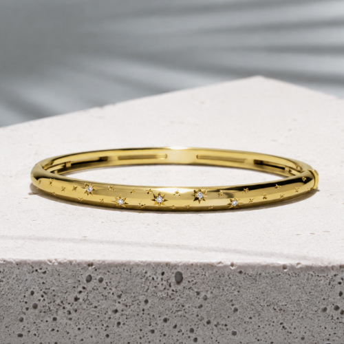KLEORA AURORA Modern Electrum™ Diamond Star Burst Bangle KLEORA AURORA Modern Electrum™ Diamond Star Burst Bangle