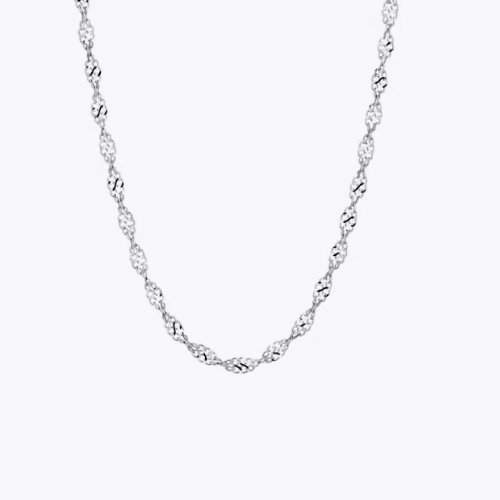 9ct White Gold 17.75 Sparkle Twist Chain