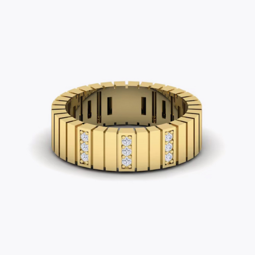 KLEORA LINEA Modern Electrum™ Diamond Wide Linear Ring KLEORA LINEA Modern Electrum™ Diamond Wide Linear Ring