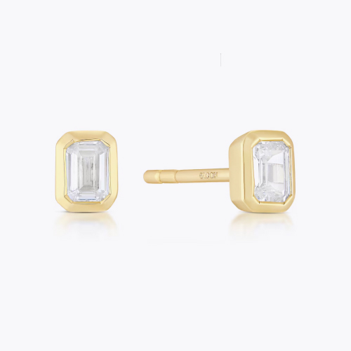 BLOOM Seville 14ct Yellow Gold Seamless 0.40ct Lab Grown Diamond Emerald Earrings