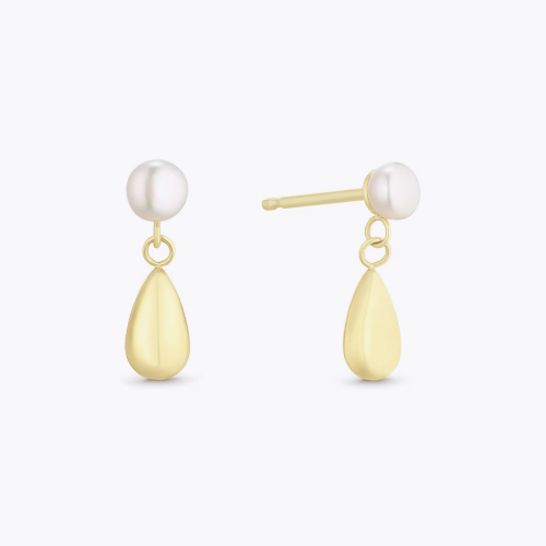9ct Yellow Gold Cultured Freshwater Pearl Drop Earrings 9ct Yellow Gold Cultured Freshwater Pearl Drop Earrings