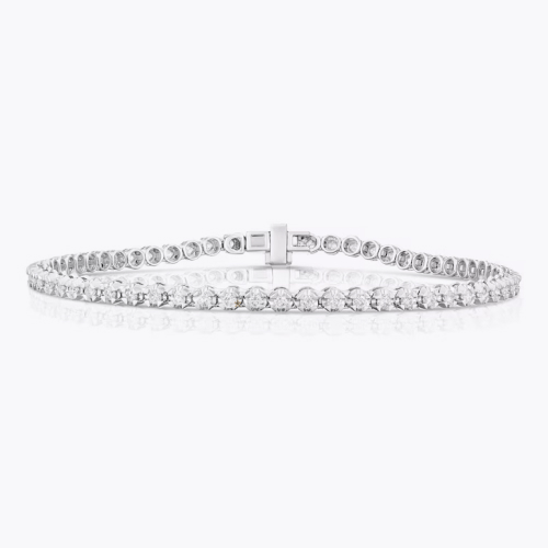 Platinum 1ct Diamond Certified Claw Set Bracelet