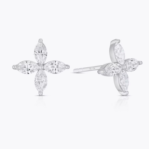BLOOM Paris Platinum 0.80ct Lab Grown Diamond Marquise Stud Earrings