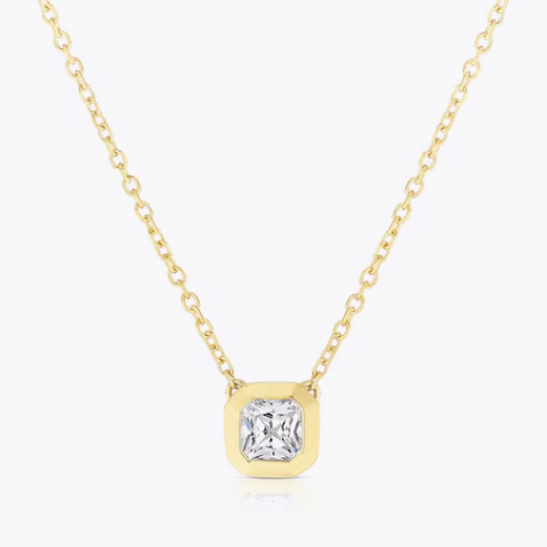 BLOOM Seville 14ct Yellow Gold Seamless 0.30ct Lab Grown Diamond Square Radiant Pendant