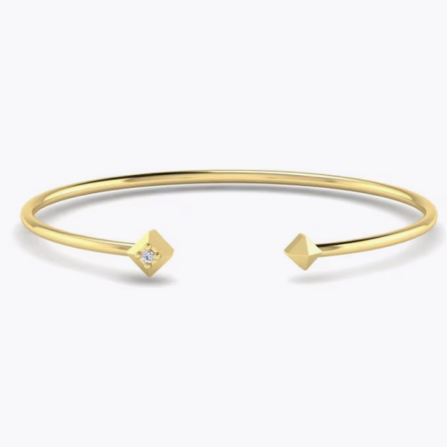 KLEORA PYRAMID Modern Electrum™ Diamond Pyramid Bangle