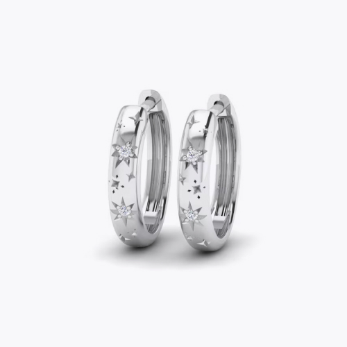 KLEORA Pure Modern Electrum™ Diamond Star Burst Hoop Earrings