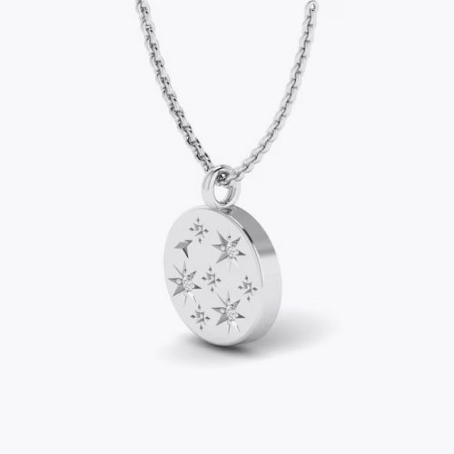 KLEORA Pure Modern Electrum™ Diamond Star Burst Disc Pendant