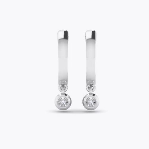 KLEORA Pure Modern Electrum™ Miracle Plate Diamond Droplet Hoop Earrings