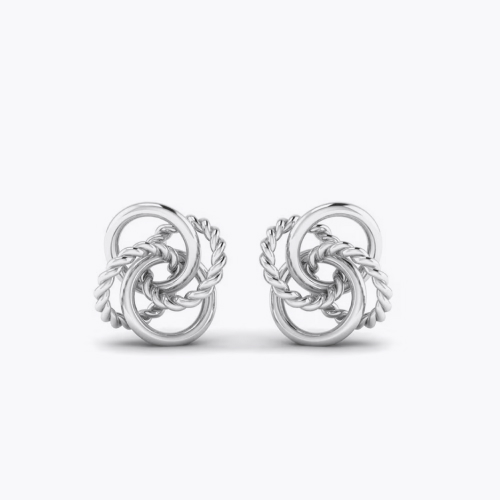KLEORA Pure Modern Electrum™ Rope & Polished Twist Knot Stud Earrings