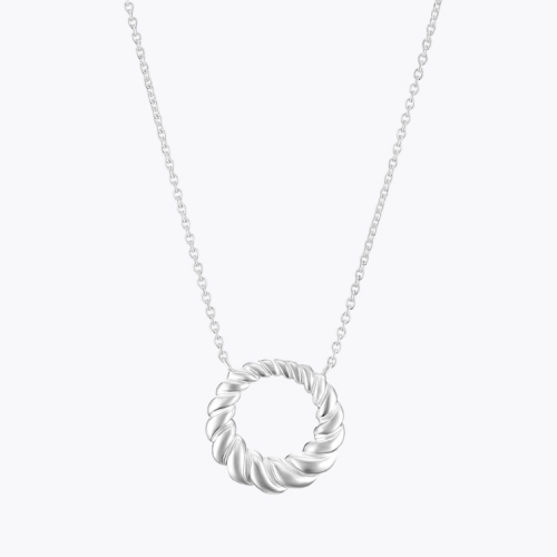 Sterling Silver Polished Open Rope Circle Pendant