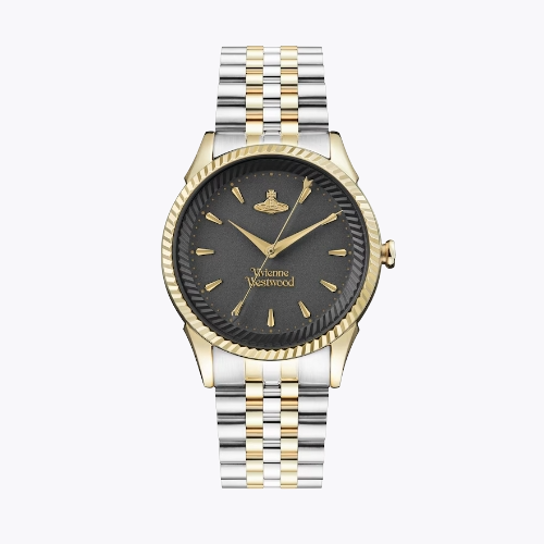 Vivienne Westwood Seymour 37mm Black Dial & Two Tone Bracelet Watch