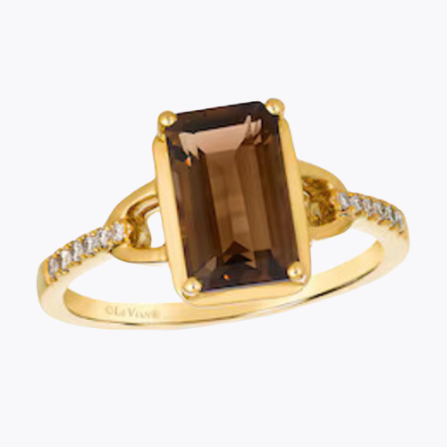 Le Vian 14ct Yellow Gold Chocolate Smokey Quartz & Nude Diamond Ring