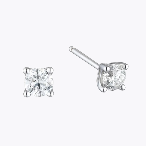 9ct White Gold 0.50ct Diamond La Pousette Solitaire Earrings