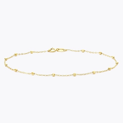 9ct Yellow Gold 7 Ball Station Bracelet