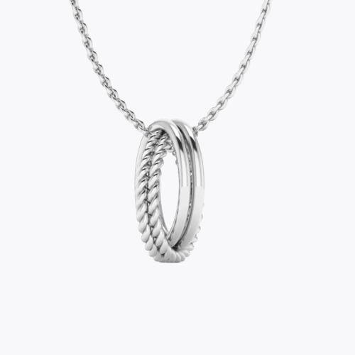 KLEORA Pure Modern Electrum™ Rope & Polished Circle Pendant
