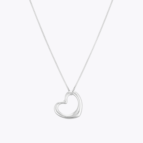 9ct White Gold Open Heart Pendant